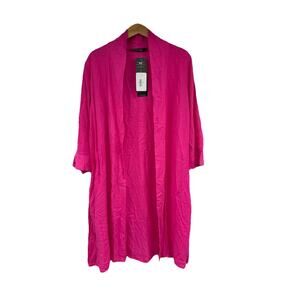Michael Tyler Collections 100% Viscose Hot Pink Cardigan Kimono Womens M New